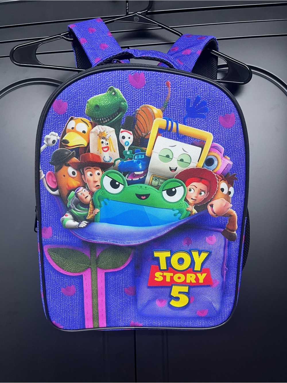 Toy Story 5 Purple Kids Backpack with Colorful Character Print
